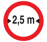 Panneau adhésif INTERDIT AUX VEHICULES DE PLUS DE 2.50M DE LARGE D180mm TALIAPLAST - 727279