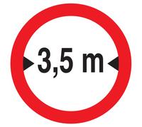Panneau adhésif INTERDIT AUX VEHICULES DE PLUS DE 3.50M DE LARGE D300mm TALIAPLAST - 722281