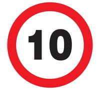 Panneau adhésif INTERDIT DE ROULER A PLUS DE 10 KM/H Ø300MM TALIAPLAST - 722260