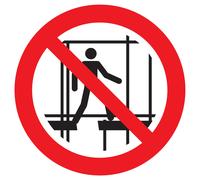 Panneau adhésif NE PAS UTILISER UN ECHAFAUDAGE INCOMPLET Ø180MM TALIAPLAST - 727352