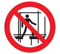 Panneau adhésif NE PAS UTILISER UN ECHAFAUDAGE INCOMPLET Ø80MM TALIAPLAST - 724352