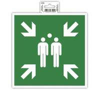 Panneau PVC adhésif Point de rassemblement 20x20 cm - Vert