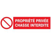 Panneau adhésif PROPRIETE PRIVEE CHASSE INTERDITE 200X52MM TALIAPLAST - 720216