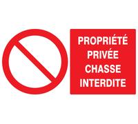 Panneau adhésif PROPRIETE PRIVEE CHASSE INTERDITE 330X200MM TALIAPLAST - 721216