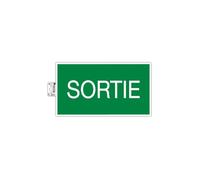 Exacompta Panneau PVC adhésif Sortie Réf. 67007E – Antidérapant, résistant UV – 35 x 20 cm Vert/Blanc