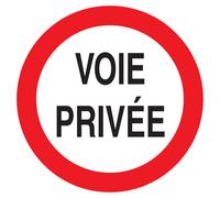 Panneau adhésif VOIE PRIVEE CIRCULATION INTERDITE Ø300MM TALIAPLAST - 722265