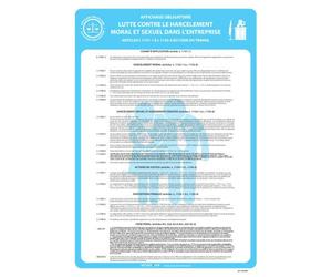 Panneau - Affichage Harcèlement Travail - Papier plastifié - A3