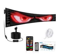 Panneau Affichage LED 133x19.2cm Panneau Lumineux LED Programmable Voiture LKW,Contrôle Application,Prend en Charge le Bricolage, Les Heures et Les Images Dislplay,USB