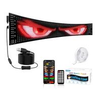 Panneau Affichage LED 37,4 x 9,2 cm Panneau Lumineux LED Programmable Voiture LKW,Contrôle Application,Prend en Charge le Bricolage, Les Heures et Les Images Dislplay,USB
