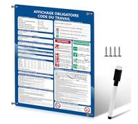 Panneau Affichage Obligatoire A3 Code Du Travail 2026 400 X 300Mm Pvc Rigide De 1 Mm Dos Auto-Adhésif Inclut Stylo Effaçable Vis De Fixation Panneau Affichage Réglementaire Entreprise Les Restaurants