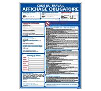 Panneau Affichage Obligatoire - Code du Travail - Protection Anti-UV - Dimensions 420x300 mm - Plastique Rigide PVC 1,5 mm