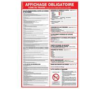 Panneau affichage obligatoire du Code du travail 40 x 60 cm polystyrène choc