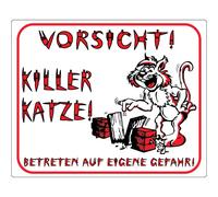Panneau affichage pour chien Nobby Pet Vorsicht! Killer Katze Blanc 250x200 mm
