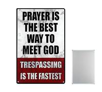 Panneau amusant de propriété privée, avertissement de porte résistant aux intempéries, de sécurité de 11,81 x 7,87 pouces avec construction robuste, panneau de décoration extérieure en métal, a