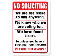 Panneau amusant en aluminium « No Soliciting We are Too Broke Please Go Away » pour intérieur et extérieur - 30,5 x 40,6 cm (DOORL04)