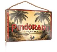 Panneau amusant pour décoration d'intérieur Pindorama Cachacá, Brésil. Panneau mural à suspendre en bois (23 x 35 cm)