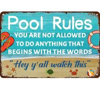 Panneau amusant pour piscine extérieure, jardin, bar, décoration « Welcome To Our Pool » - Accessoires de terrasse avec inscription « You Are Not Allowed To Do Anything That Begins With, 20,3 x 30,5