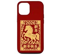 Panneau Animal du Nouvel an Lunaire Chinois 2026 année du Cheval de feu Coque pour iPhone 12/12 Pro
