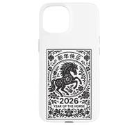 Panneau Animal du Nouvel an Lunaire Chinois 2026 année du Cheval de feu Coque pour iPhone 15