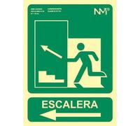Panneau Archivo 2000 "SALIDA DE EMERGENCIA ESCALERA SUBE IZQUIERDA" PVC 22,4 x 30 cm