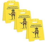 Panneau « Attends, mon partenaire, je suis surexcit頻, plaque d'avertissement « Attention, surstimulation », accessoire de bureau humoristique et cadeau amusant (3 PCS)