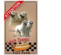 Panneau attention au chien chien de montagne des pyrénées - pré perforée et vis données. De 30 cm à 15 cm…