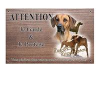 Panneau Attention au Chien personnalisée Rhodesian Ridgeback - pré percée et vis fournies. De 30 cm à 15 cm…