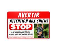 Panneau Attention au Chien personnalisém, pancarte attention au chien, Personnalisez vos photos et votre texte, pour chien portail extérieur résistant à la rouille pour porte de clôture ou portail.