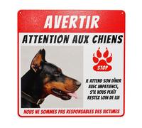 Panneau Attention au Chien personnalisém, pancarte attention au chien, Personnalisez vos photos et votre texte, pour chien portail extérieur résistant à la rouille pour porte de clôture ou portail.
