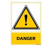 Panneau - Attention Danger - Plastique Rigide PVC 1,5 mm - Dimensions 300 x 420 mm - Protection Anti-UV