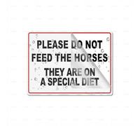Panneau autocollant en plastique acrylique avec inscription « Please Do Not Feed The Horses They Are On A Special Diet » pour bureau, restaurant, hôtel, supermarché, 15,2 x 20,3 cm