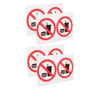 Panneau Autocollant Interdit de Manger et Boire en Pvc, Lot de 4 Set de Set | Usage Intérieur et Extérieur, pour Boutiques et Bureaux, Vinyle Adhésif Pratique, Signalétique Décorative