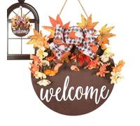 Panneau Automnal pour Porte d'Entrée Bienvenue Thanksgiving Récolte