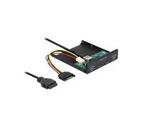 DeLock Panneau frontal 3,5" USB 3.2 Gen 1 – 2x USB Type-C + 2x USB Type-A 3.0 – Noir
