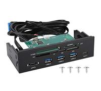 Panneau Avant Multifonctionnel Lecteur de Carte Interne, 5.25 Pouces Lecteur de Carte Interne Multifonction Tableau de Bord PC Panneau Avant, avec 3 Ports USB 3.0, 1 Port USB 3.1, 1 Port eSATA