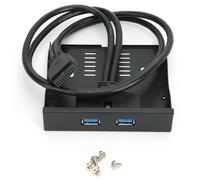 Panneau avant pour disquette USB 3.0 Baie pour disquette 3,5 pouces 19 broches vers 2 interfaces HUB USB 3.0