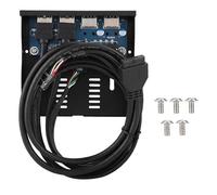 Panneau Avant pour Lecteur de Disquette 3,5 Pouces 102 x 25 mm, USB 3.0 et USB 2.0 Haute Vitesse, 4 Ports, pour Ordinateur de Bureau sans Interface, métal Noir