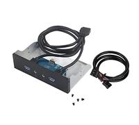 Panneau Avant pour Lecteur de disquettes de 3,5 Pouces avec 2 Ports USB 3.0 et Interface Audio HD, Remplacement Compatible pour châssis de PC doté de Prises Micro et Casque,
