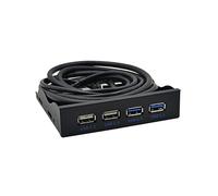 Panneau Avant USB, 4 Haute Vitesse 2 USB 3.0 + 2 USB 2.0 Hub, Connecteur de Panneau Avant 19 Broches/9 Broches 3,5 Pouces
