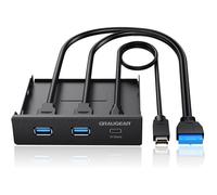 Panneau Avant USB-C-HUB | 1xUSB-C et 2xUSB-A | Typ-C USB 3.2 Gen2 2x2 20 Gbit/s | Hub à l'avant pour Baie de Disque Dur 3,5""