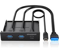 Panneau Avant USB-C-HUB 1xUSB-C et 2xUSB-A Typ-C USB 3.2 Gen2 2x2 20 Gbit/s Hub à l'avant pour Baie de Disque Dur 3,5"" 19pins & Key-A 20-pins Header G-MP01