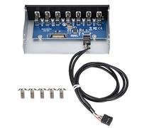 Panneau Avant USB, Panneau de boîtier de concentrateur USB Avant Interne 5,25 Panneau de Transmission de données sans Perte USB à 7 Ports USB 2.0 Panneau de Lecteur de concentrateur