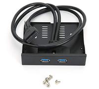 Panneau avant USB3 0 Baie de disquette 3 5 pouces 19 broches à 2 interfaces HUB USB3 0 pour extension de boîtier PC avec transfert de données haute vitesse et ports de charge
