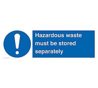 Panneau avec inscription « Hazardous Waste Must Be Stored Separately » - 600 x 200 mm - L62