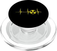 Panneau avec Symbole de Radiation nucléaire et pulsations cardiaques EKG PopSockets PopGrip pour MagSafe