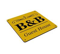 Panneau B&B Bed and Breakfast en plusieurs couleurs, grand format 145 mm Utilisation intérieure et extérieure Solide et durable Acrylique résistant aux UV 3 mm Jaune