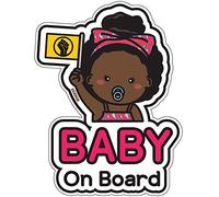 Panneau Baby on Board pour voiture (08. Black Girl)