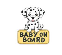 Panneau « Baby on Board » pour voiture - Imperméable et résistant aux UV - Panneau de sécurité - Facile à appliquer pour fenêtre ou pare-chocs - Motif chien à pois