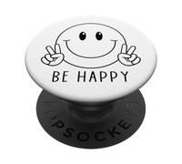 Panneau « Be Happy Smile » avec inscription « Be Happy Smile » PopSockets PopGrip Adhésif