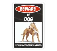 Panneau « Beware Of Dog » Pitbull « You Have Been Warned » en aluminium - Panneau d'avertissement pour porte, porte, cour, décoration murale - 20,3 x 30,5 cm